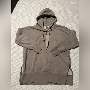 Aerie Oversized Soft Brown Hoodie with Side Zipper Detail - Women Size S